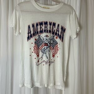 Western Cowboy American White Graphic T-Shirt — NWOT